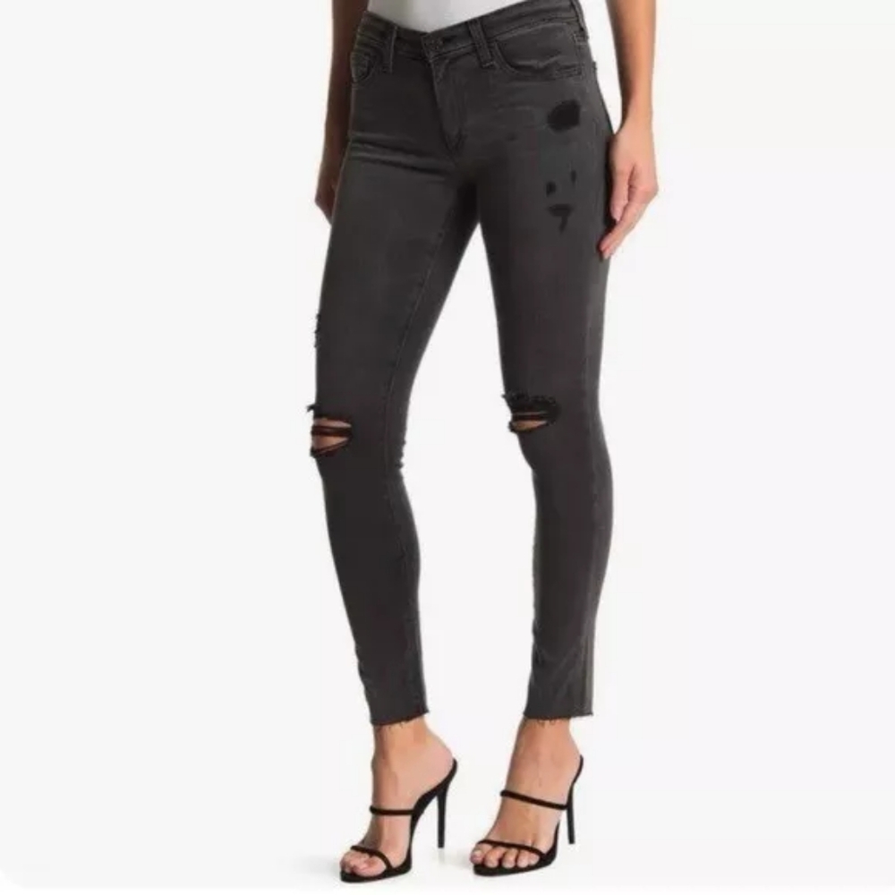 AG The Legging Ankle Super Skinny Distressed Gray Jeans Size 31R